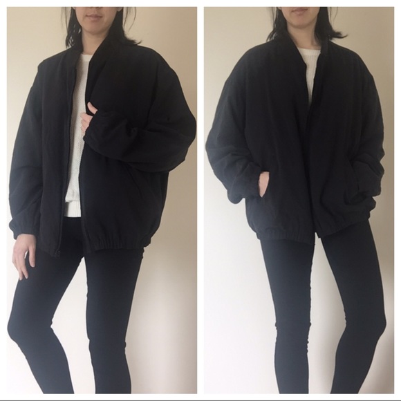 Vintage Black Bomber Jacket - Picture 2 of 4